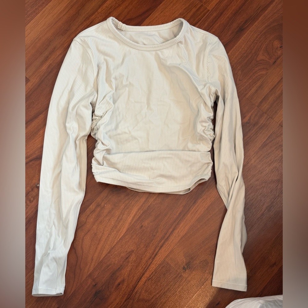 Cream Long Sleeve Top